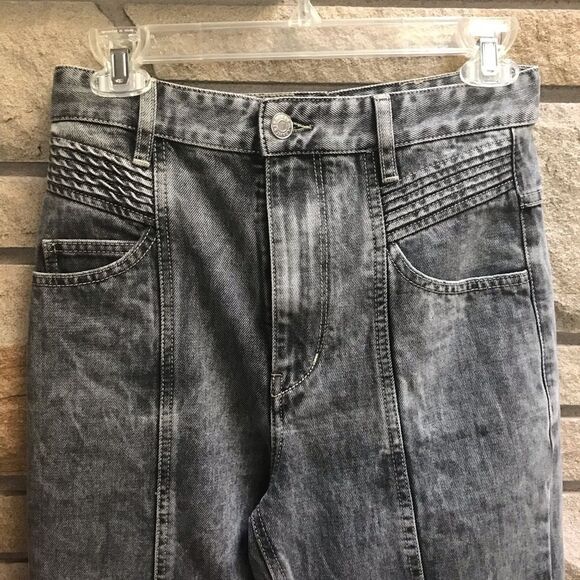 Isabel Marant Etoile Pantalon Hominy Gray High Waist Acid Stone Wash Jeans 38 4 - Picture 9 of 14